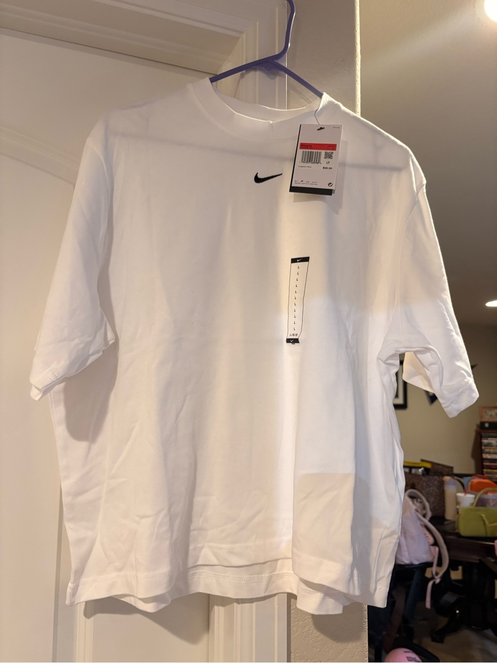 Nike White Short-Sleeve Crew Neck T-Shirt